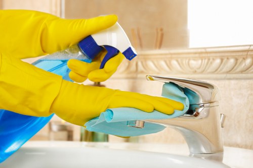 Different curtain fabrics being carefully cleaned with specialized methods