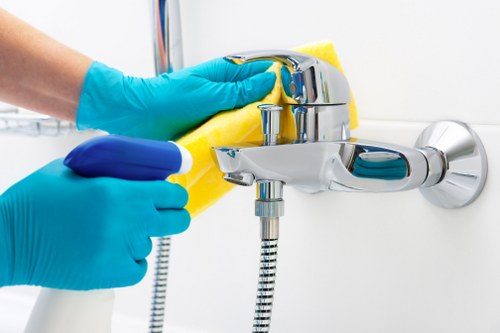 Finished carpet cleaning setup with professional tools